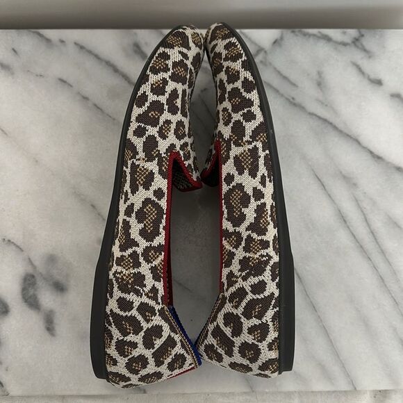 ROTHY'S Mocha Spot Animal Leopard Print Loafer Size 8, Comfy, Casual - Picture 7 of 13